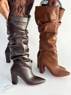 بوت پاشنه چروک بلند میکس 4262