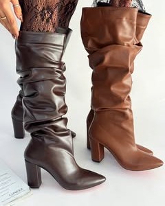 بوت پاشنه چروک بلند میکس 4262