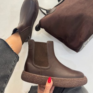 نیم بوت دوکش چرمی زیره برفی4383