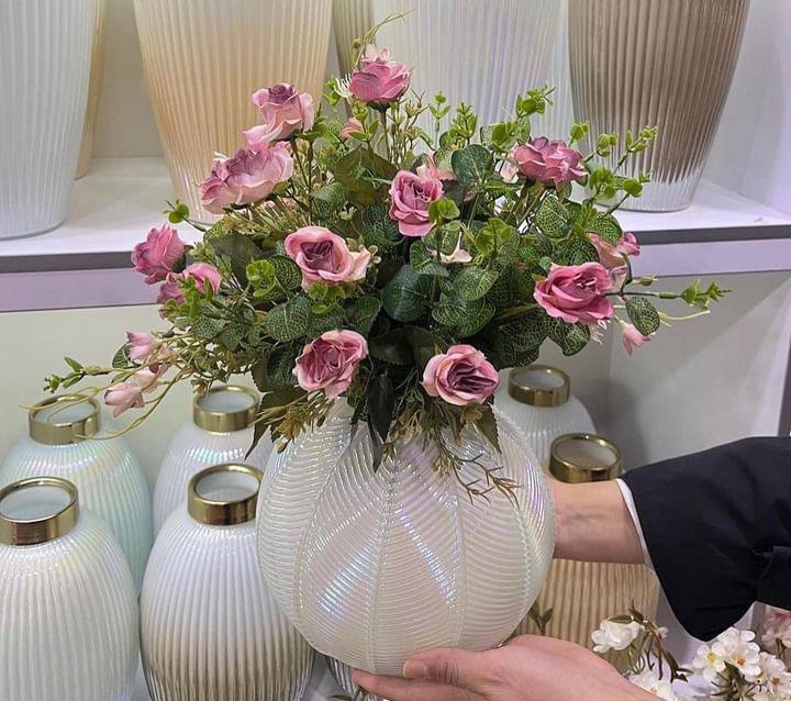 گلدان سویل گرد صدفی