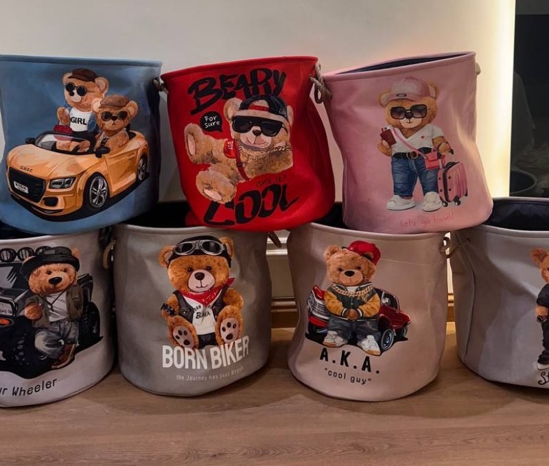 سبد لباس پارچه ای تاشو طرح تدی