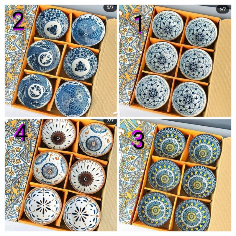 پک 6 عددی پیاله بوهمی قلمکاری