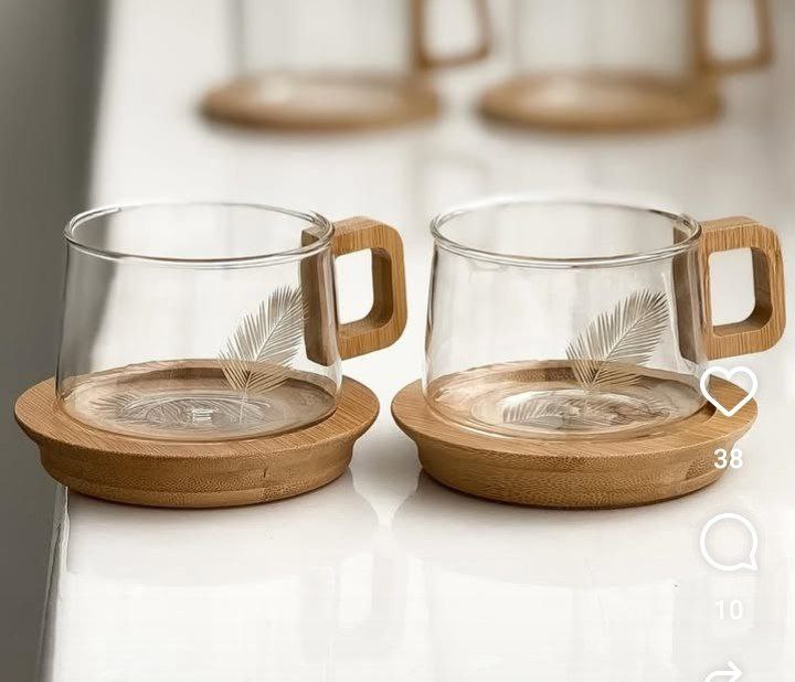 ست فنجان و نعلبکی پیرکس زیره بامبو