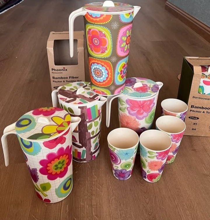 ست پارچ و لیوان بامبو وارداتی