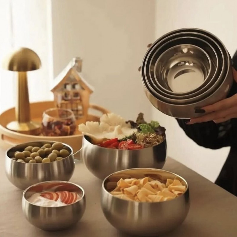 ست چهارعددی کاسه استیل دوجداره ٣٠٤