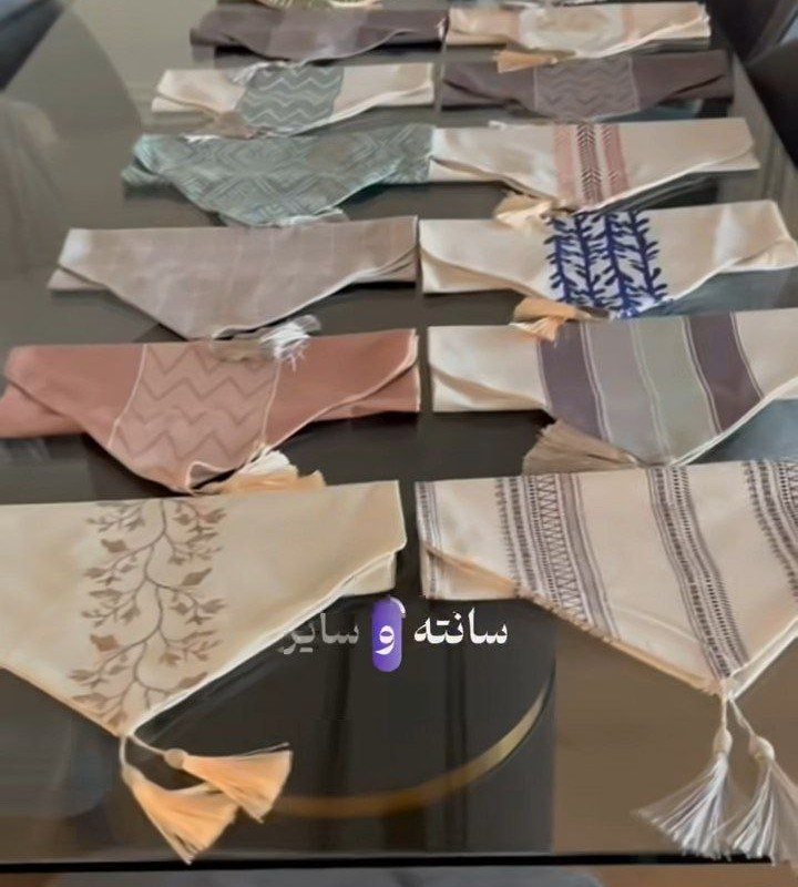 رانر نهارخوری مخمل طرحدار