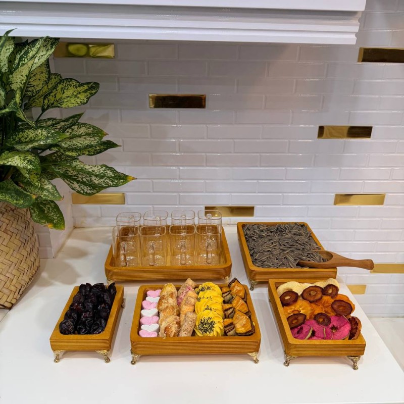 ست پذیرایی چوبی پنج تکه