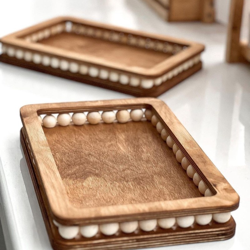 رایزر مستطیل چوبی مهره دار