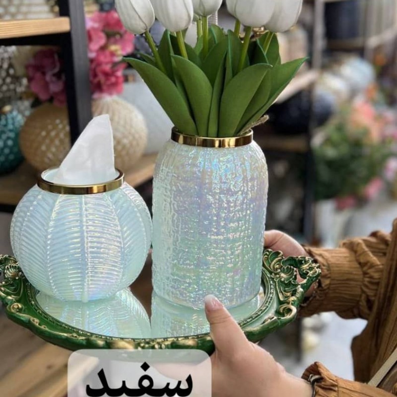 گلدان شیشه ای مدل زبرا