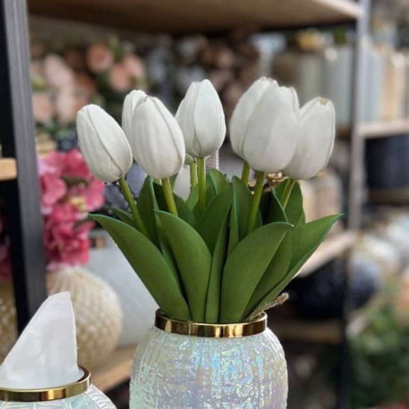 دسته گل لاله لمسی 8عددی