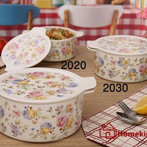 قابلمه سه تایی درب دار گل ریز