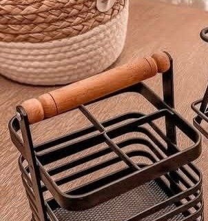 جا قاشقی 4 خانه دسته چوبی لیمیتاک صبا