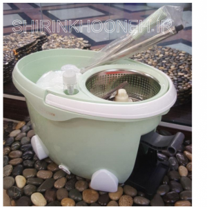 سطل و زمین شوی چرخشی پدال دار فول همارا سبز پاستیلی