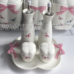 ست 5 پارچه طرح پایپون و پروانه