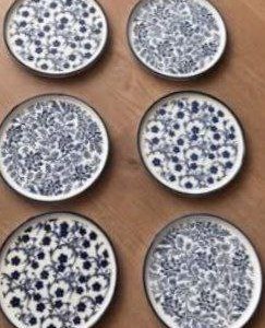 دسر و شیرینی خوری (( طرح گل آبی ))