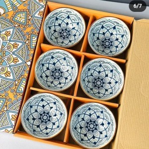 پک 6 عددی پیاله بوهمی قلمکاری