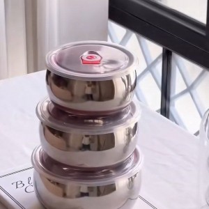 کاسه درب دار 3 تیکه استیل