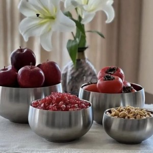 ست چهارعددی کاسه استیل دوجداره ٣٠٤