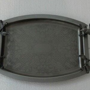 سینی طرح برنجی نقره ای گنجشک کد 6082