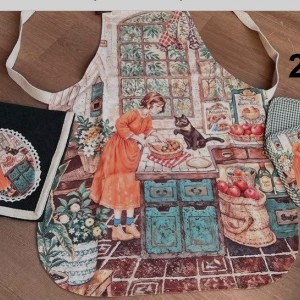 ست 4 عددی حوله و پیشبند آشپزخانه