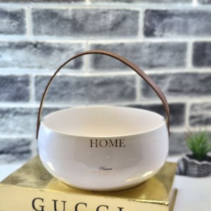 کاسه بزرگ کادوس دسته چرم