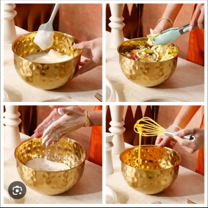 کاسه استیل چکشی طلایی