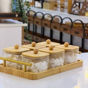 قندان مربعی پیرکس درب بامبو