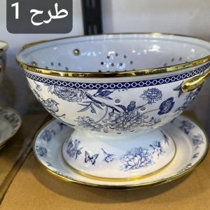 ست آبکش و سینی لعابی