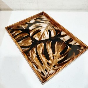سینی طرحدار چوبی مدل 6