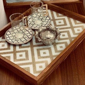 سینی طرحدار چوبی مدل 7