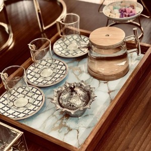 سینی طرحدار چوبی مدل 8