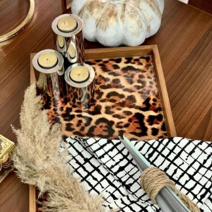 سینی طرحدار چوبی مدل 9