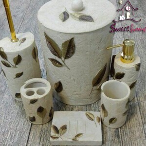 ست سرویس بهداشتی طرح برگ سبز