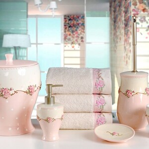 ست سرویس بهداشتی پنج تیکه گل رز