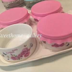 اردو خوری چهارتایی چینی با درب سیلیکونی