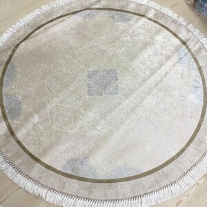 فرش طرح ابریشمی گرد قطر 140