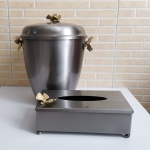 سطل و جادستمال پیوتر نقره ای