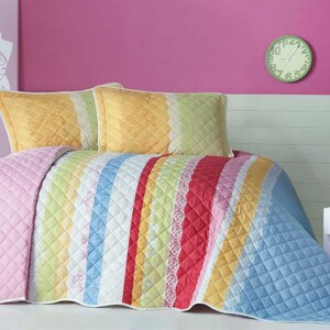 ست لحاف پنبه دوزی دونفره  3تکه مدل  poem  v1