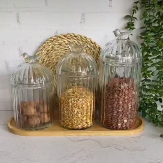 بانکه شیشه ای حبوبات و ادویه