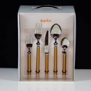 سرویس قاشق و چنگال 31 پارچه برند Barico مدل Orbit رنگ رزگلد