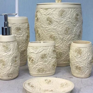 ست سرویس بهداشتی طرح گل کرم