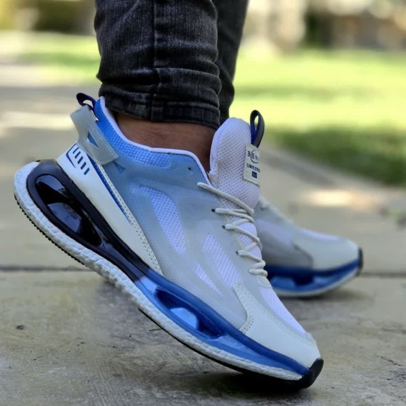 حراج باورنکردنی  کفش کتونی اسپرت مردانه و پسرانه مدل نایک زیره کپسولی نرم و راحت رنگ سفید ابی مشکی  باارسال رایگان