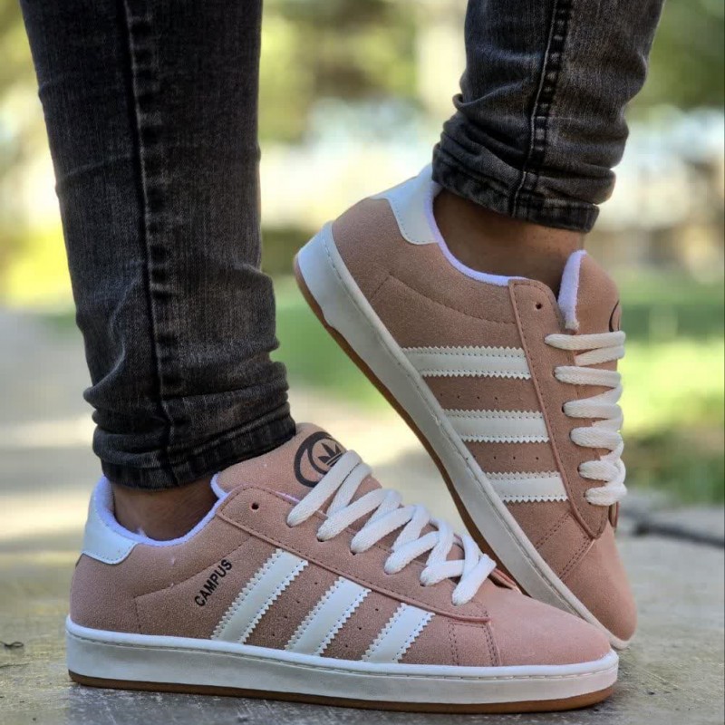 فروش ویژه کفش کتونی اسپرت ونس مردانه پسرانه مدل کامپوس campus مناسب برای روزمره و پیاده روی رنگ گلبهی  با ارسال رایگان