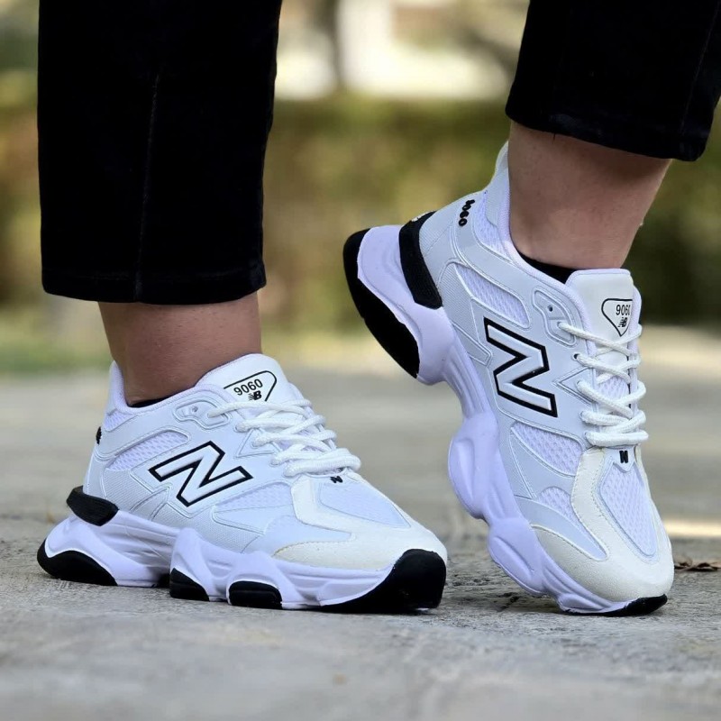 حراج پاییزه کفش کتونی اسپرت زنانه دخترانه مدل نیوبالانس 9060 ویژه و مقاوم رنگ سفید مشکی با ارسال رایگان