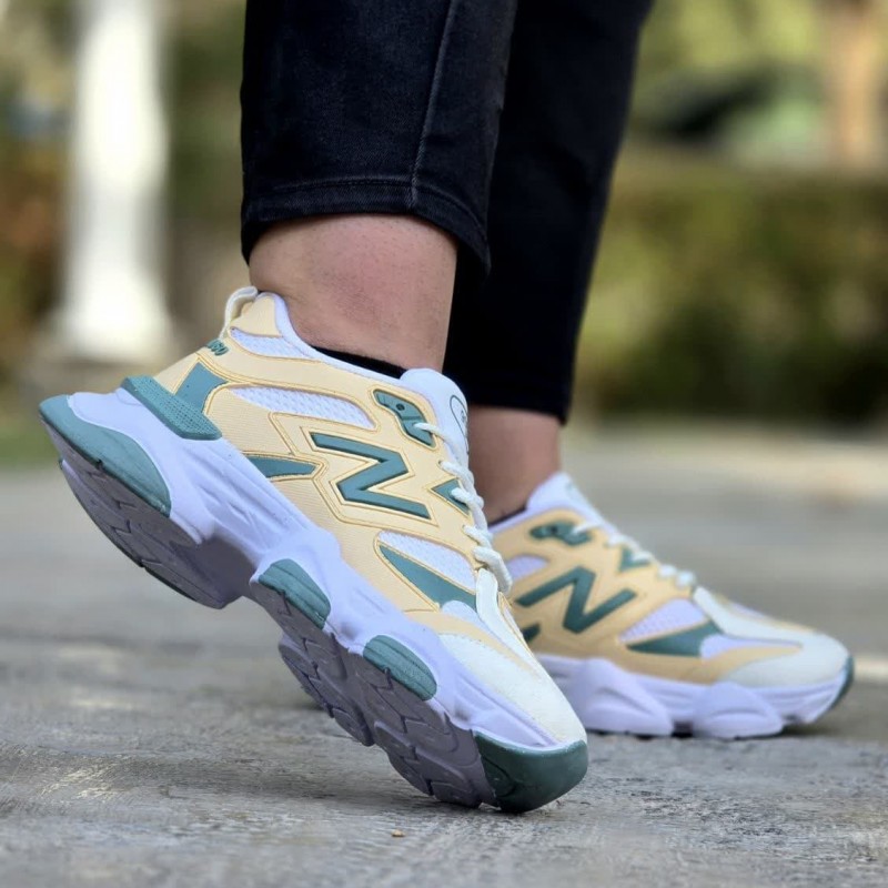 فروش فوق العاده کفش کتونی اسپرت زنانه دخترانه مدل نیوبالانس 9060 سبک و راحت  رنگ سفید کرم  سبز  با ارسال رایگان