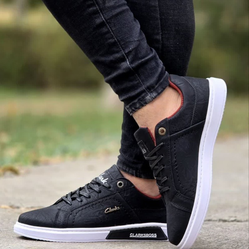 حرااااج کفش اسپرت  ونس مردانه پسرانه مدل کلارک  زیبا و راحت رنگ مشکی با ارسال رایگان