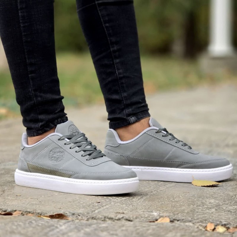 حراج فوق العاده کفش  ونس مردانه  پسرانه شبرنگ مدل ورساچه بینظیر و بادوام رنگ طوسی با ارسال رایگان