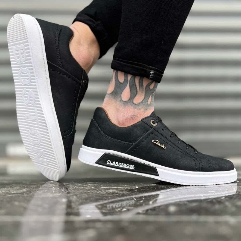 حراج ویژه کفش اسپرت ونس مردانه پسرانه  با طراحی خاص و جدید رنگ مشکی زیره سفید شیک  با ارسال رایگان