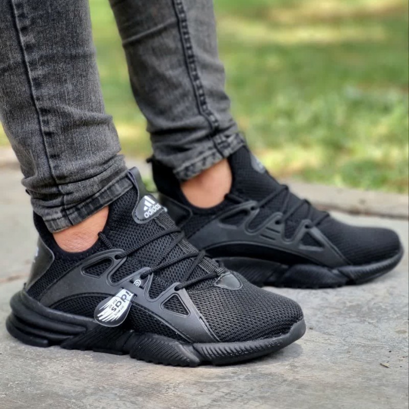 حراج  ویژه کفش کتونی  مدل بافت  مردانه پسرانه  زیره پیو   طبی  مشکی تمام  راحت و شیک با ارسال رایگان