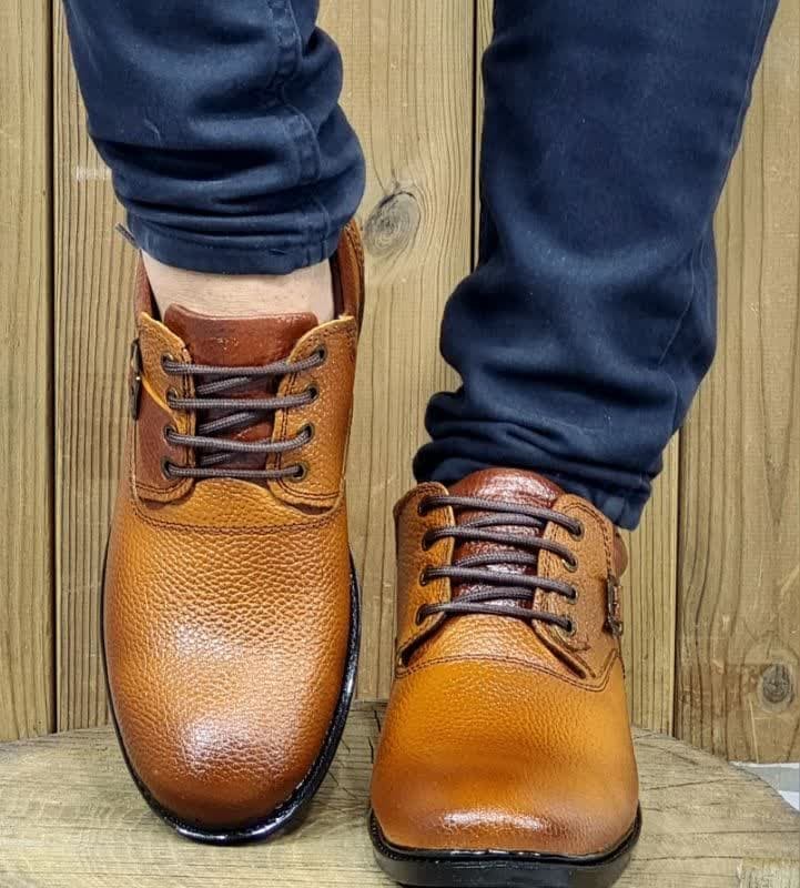 باورنکردنی تخفیف کفش نیم بوت مردانه پسرانه چرم طبیعی رنگ عسلی با کیفیت فوق العاده بالا و خوش پا با ارسال رایگان